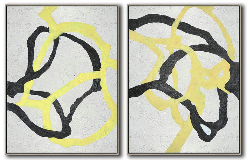 Original Painting Hand Made Large Abstract Art,Set Of 2 Minimal Painting On Canvas,Art Work #C1N8